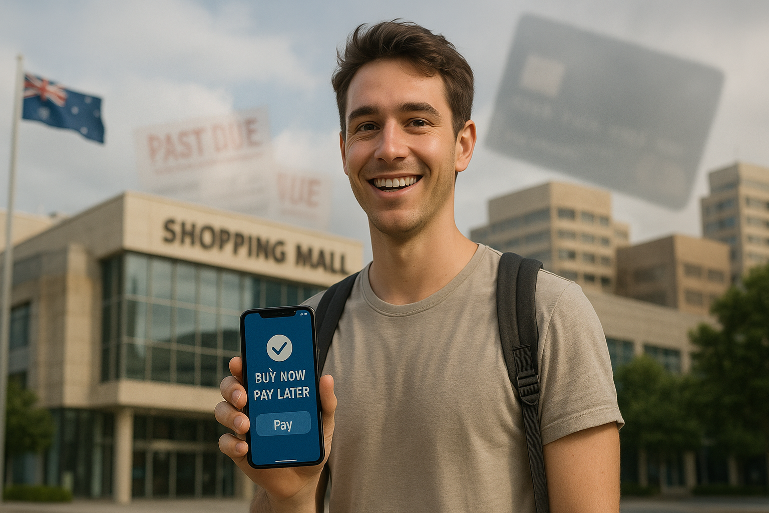 Shopper smiling with Buy Now Pay Later app